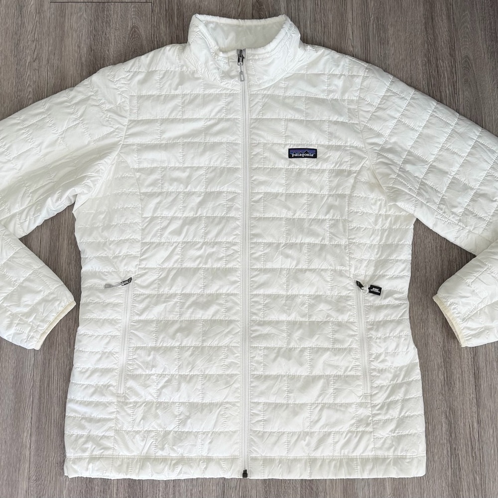 Patagonia Nano Puff Jacket Womens XL White Puffer Coat Primaloft Great Condition